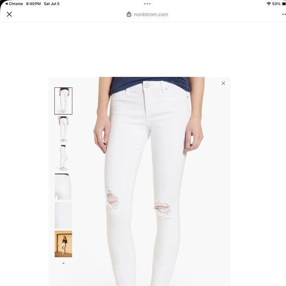 ARTICLES OF SOCIETY white skinny stretch distressed denim Jeans 28 - Picture 9 of 9